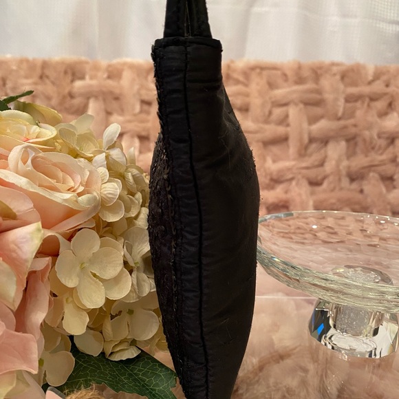 👛ANN TAYLOR👛 Sweet Black Sparkling Satin Sequined💎Handbag - Picture 11 of 15